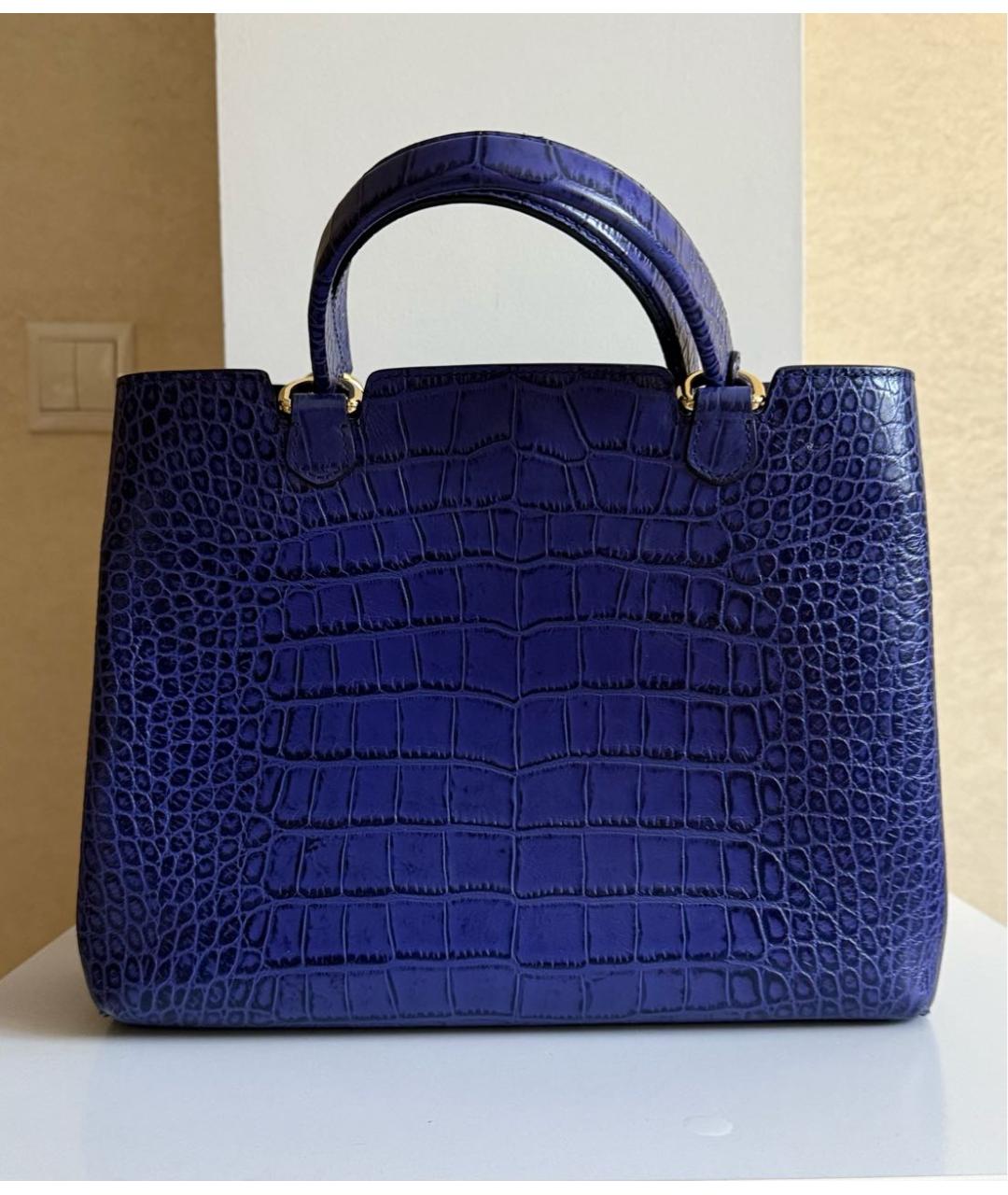 EMPORIO ARMANI Синяя кожаная сумка через плечо, фото 3