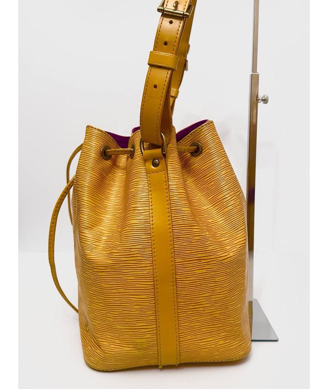 LOUIS VUITTON Желтая кожаная сумка тоут, фото 8