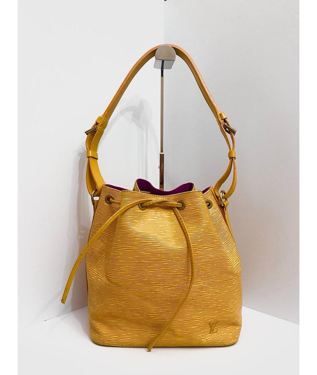 LOUIS VUITTON Желтая кожаная сумка тоут, фото 9