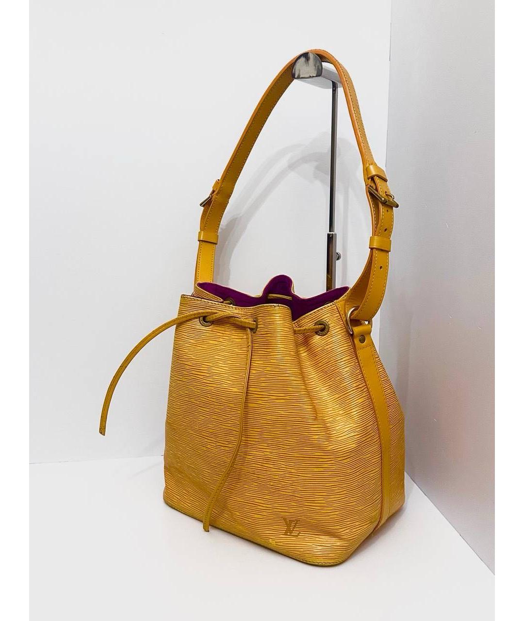 LOUIS VUITTON Желтая кожаная сумка тоут, фото 2