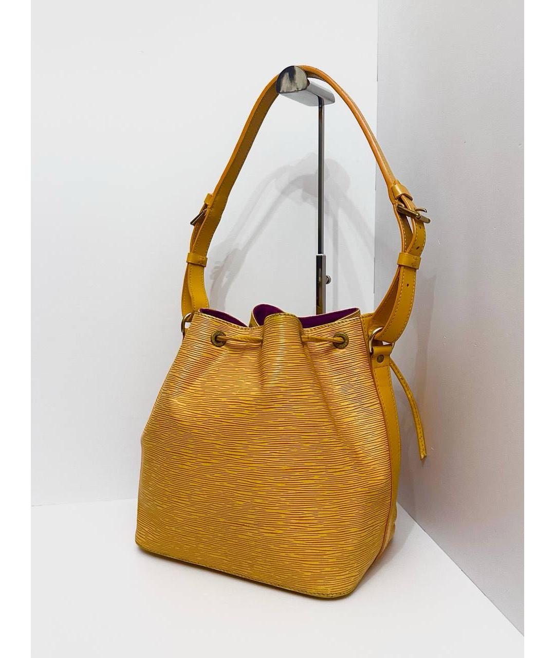 LOUIS VUITTON Желтая кожаная сумка тоут, фото 5