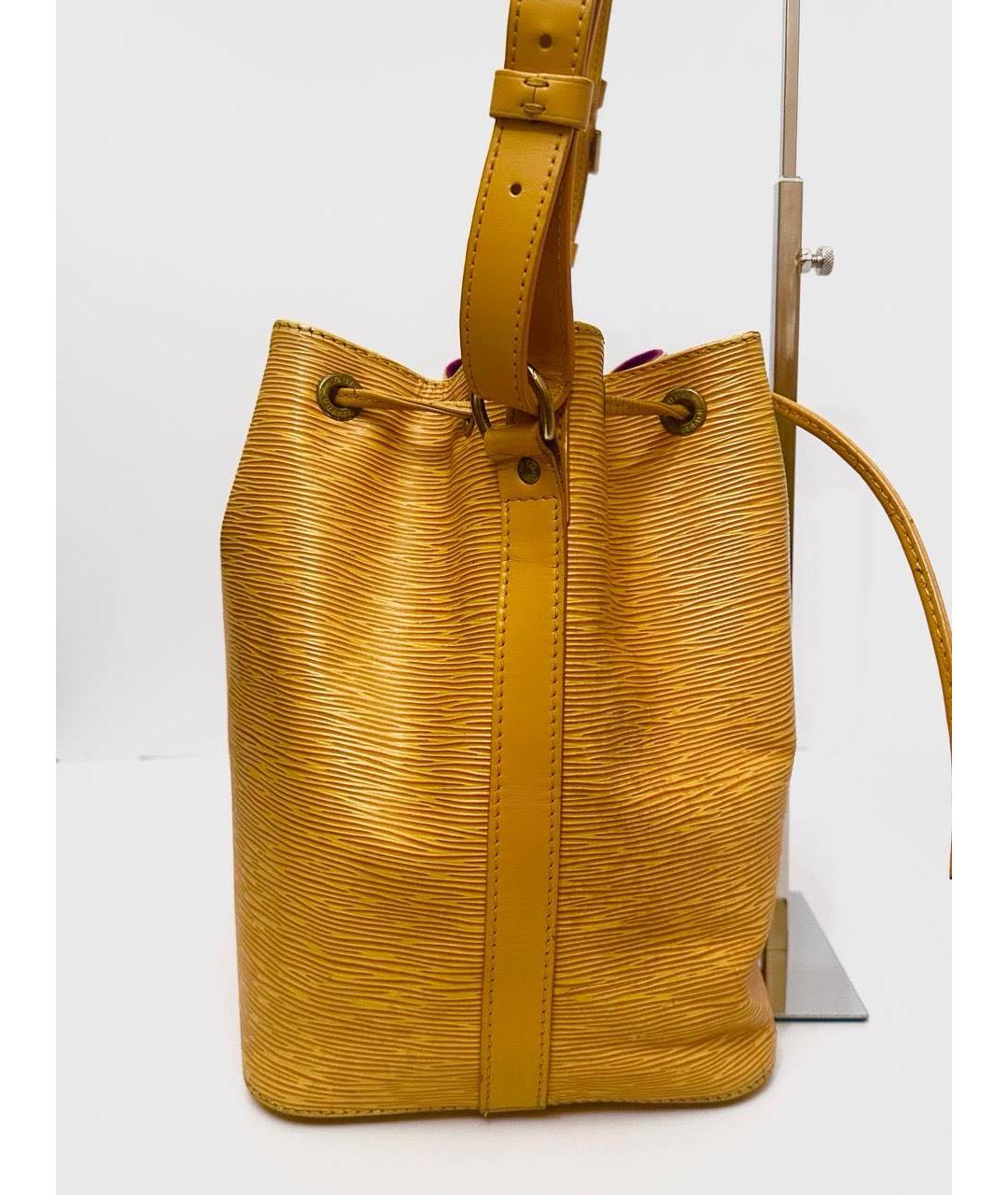 LOUIS VUITTON Желтая кожаная сумка тоут, фото 7