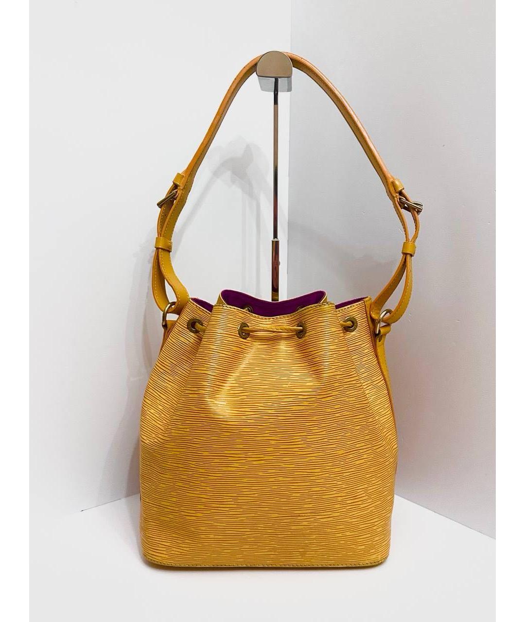 LOUIS VUITTON Желтая кожаная сумка тоут, фото 4