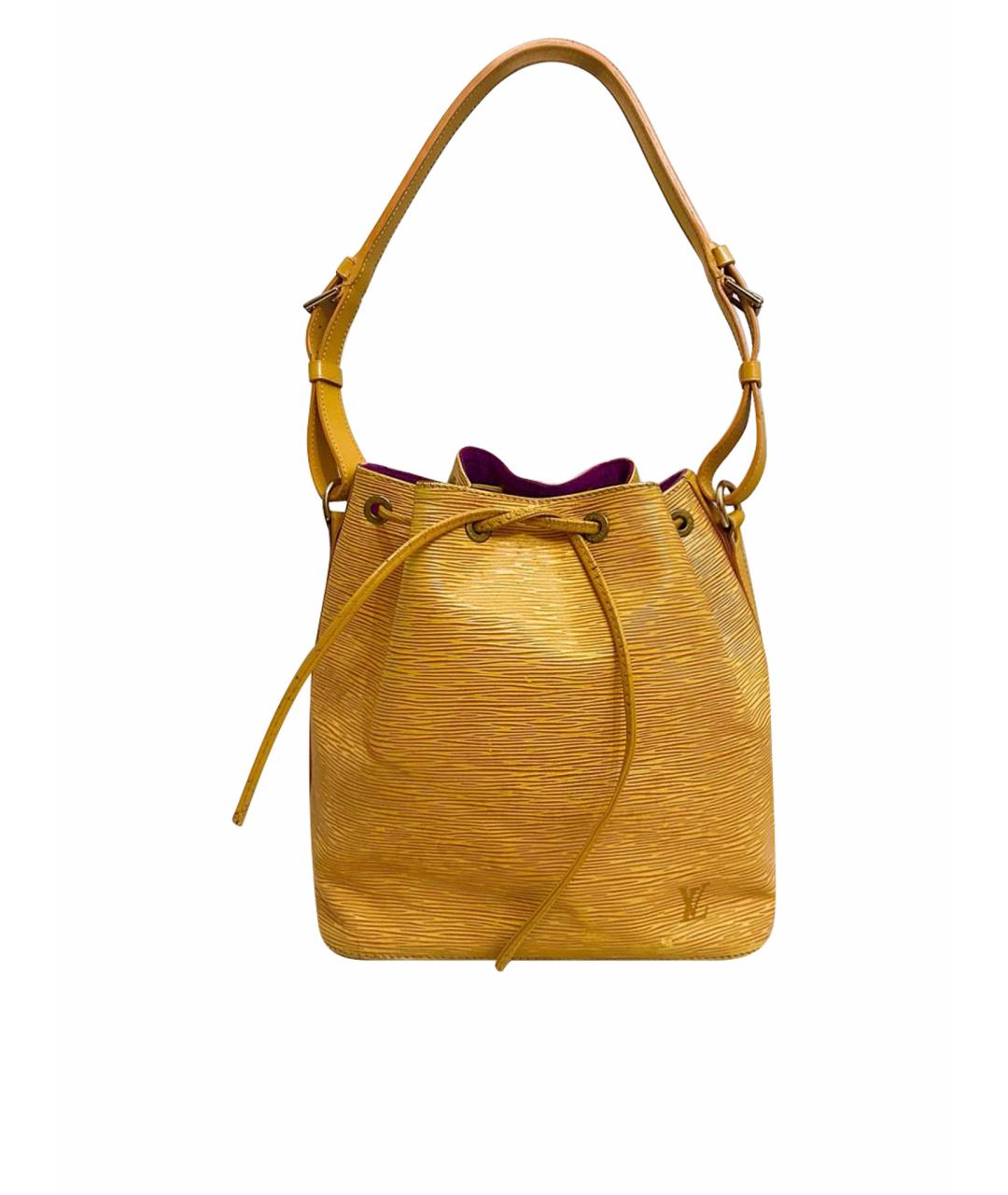 LOUIS VUITTON Желтая кожаная сумка тоут, фото 1