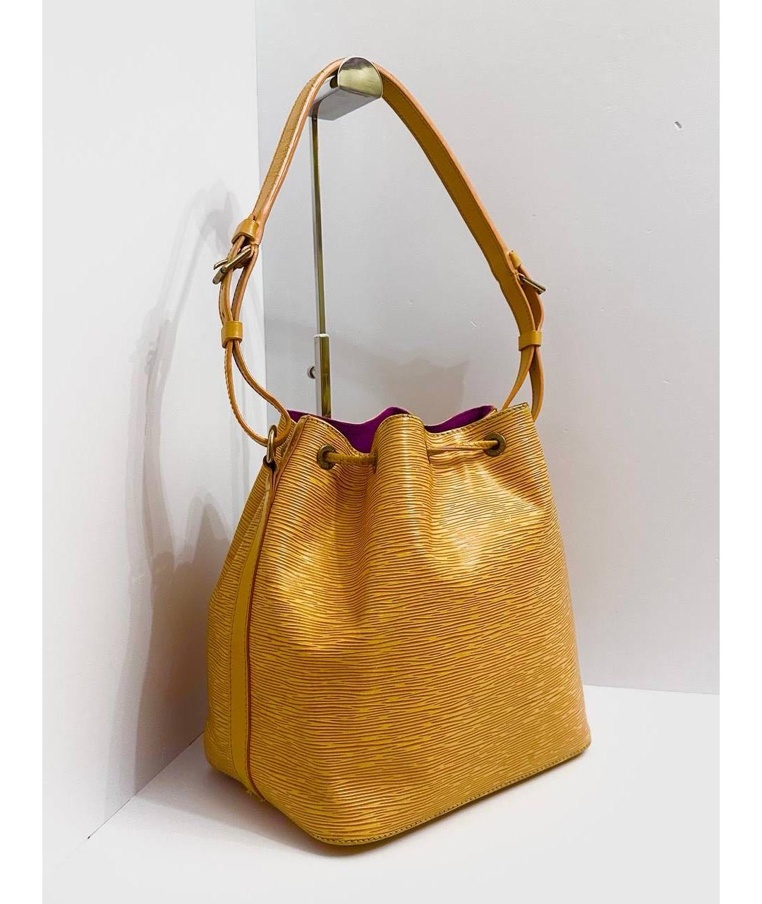 LOUIS VUITTON Желтая кожаная сумка тоут, фото 6