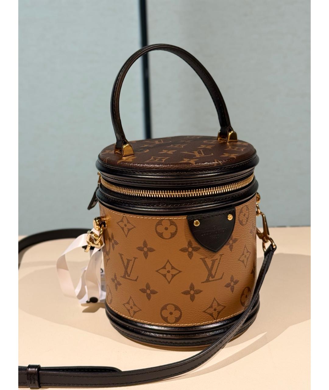 LOUIS VUITTON Коричневая сумка с короткими ручками из канвы, фото 4