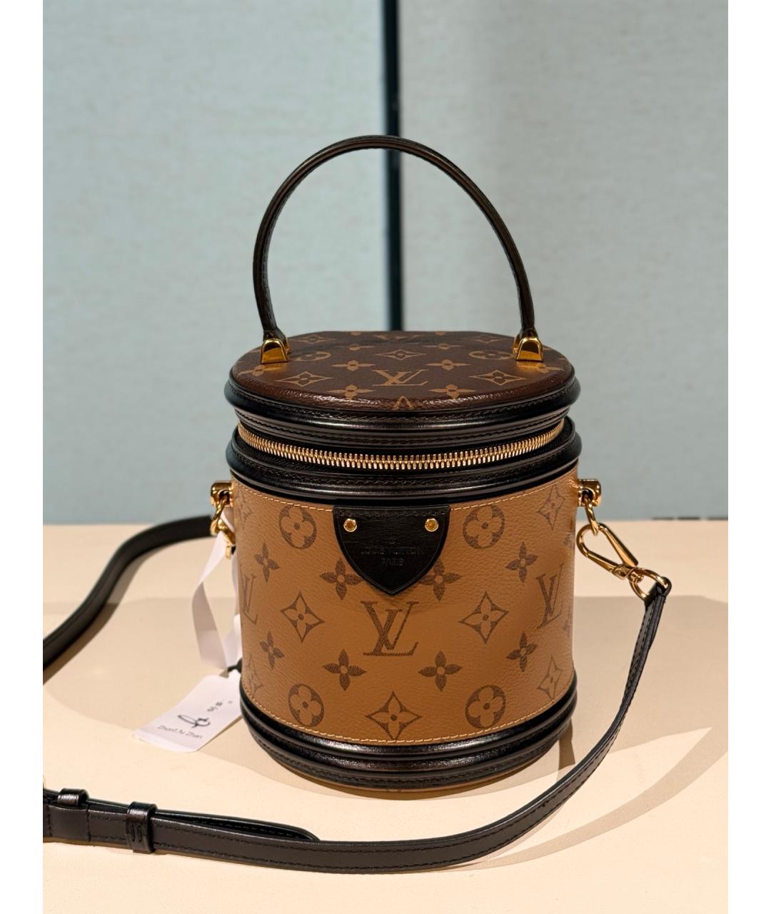 LOUIS VUITTON Коричневая сумка с короткими ручками из канвы, фото 2