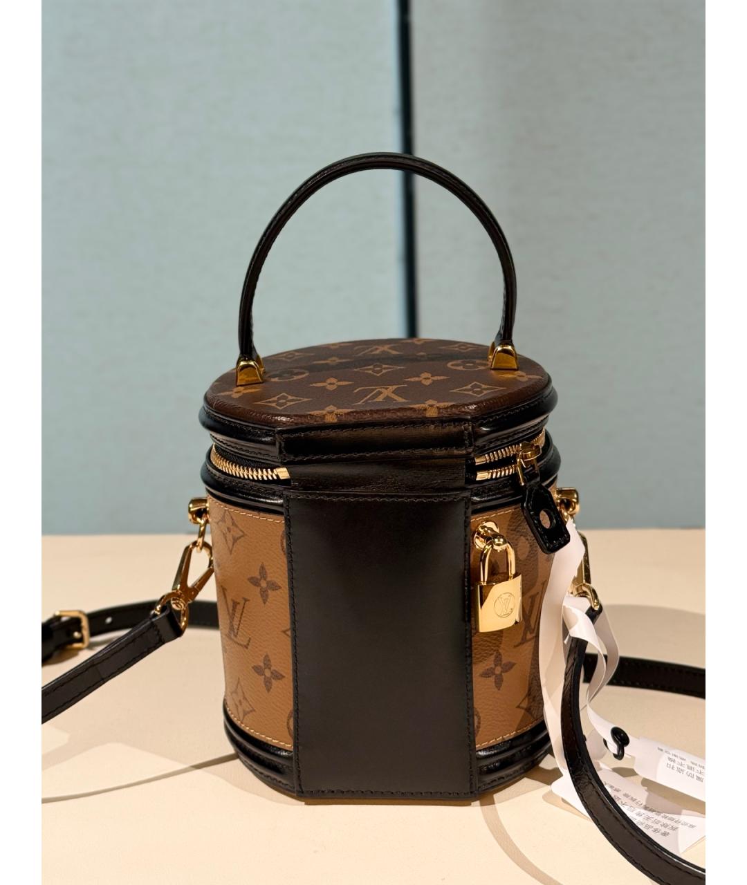 LOUIS VUITTON Коричневая сумка с короткими ручками из канвы, фото 5