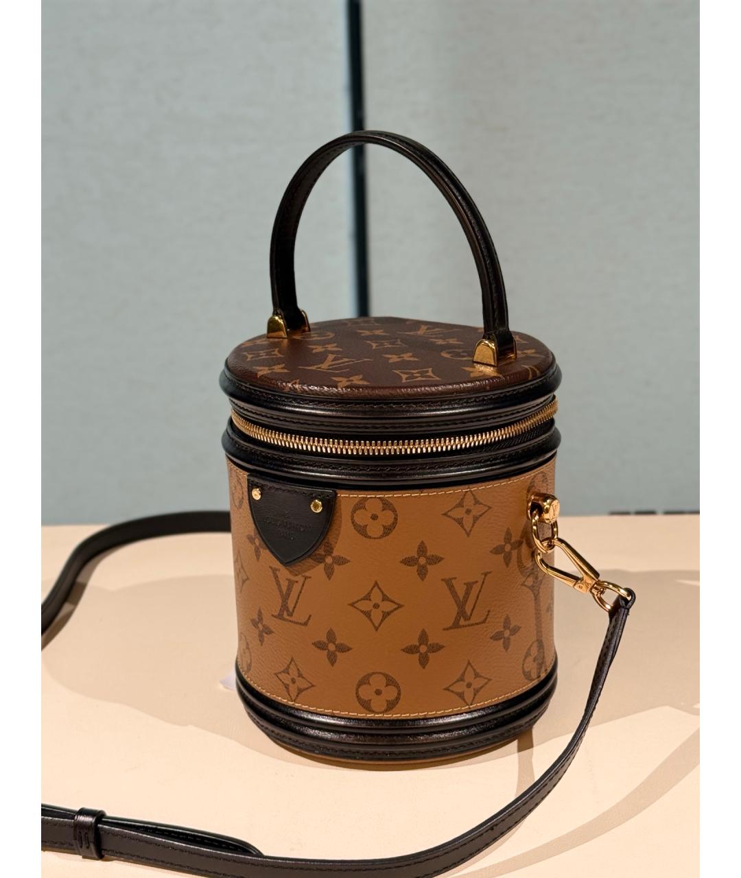 LOUIS VUITTON Коричневая сумка с короткими ручками из канвы, фото 3