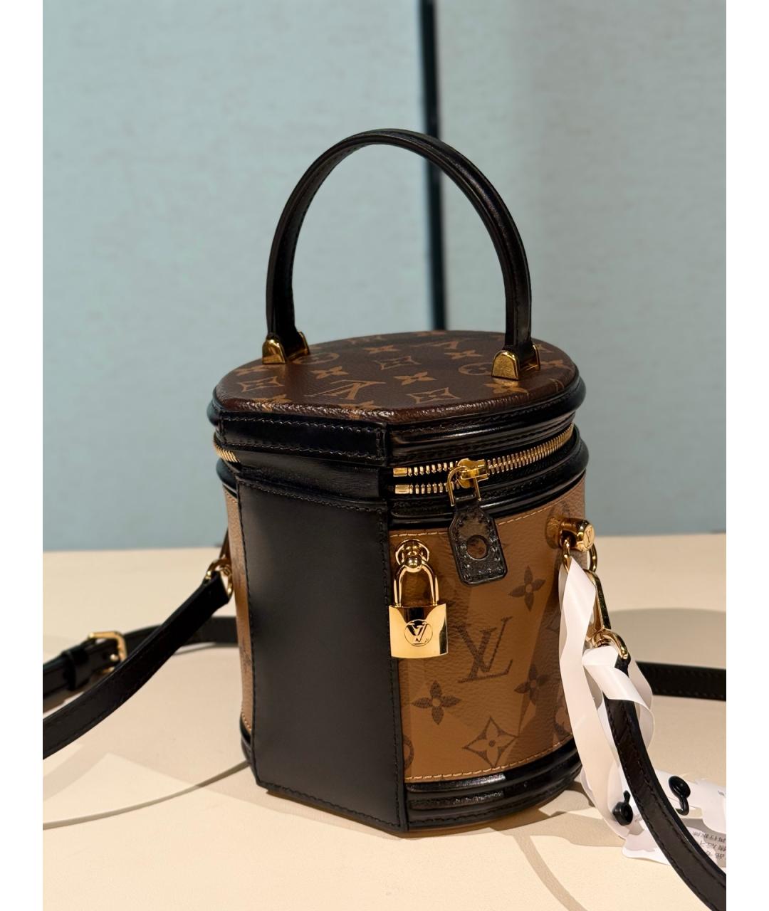 LOUIS VUITTON Коричневая сумка с короткими ручками из канвы, фото 6
