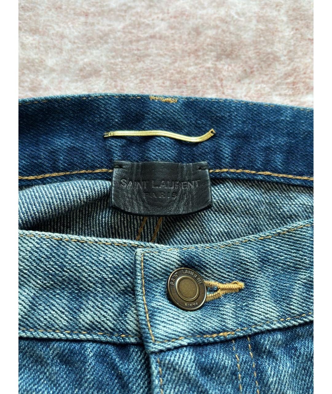 SAINT LAURENT Синие деним шорты, фото 4