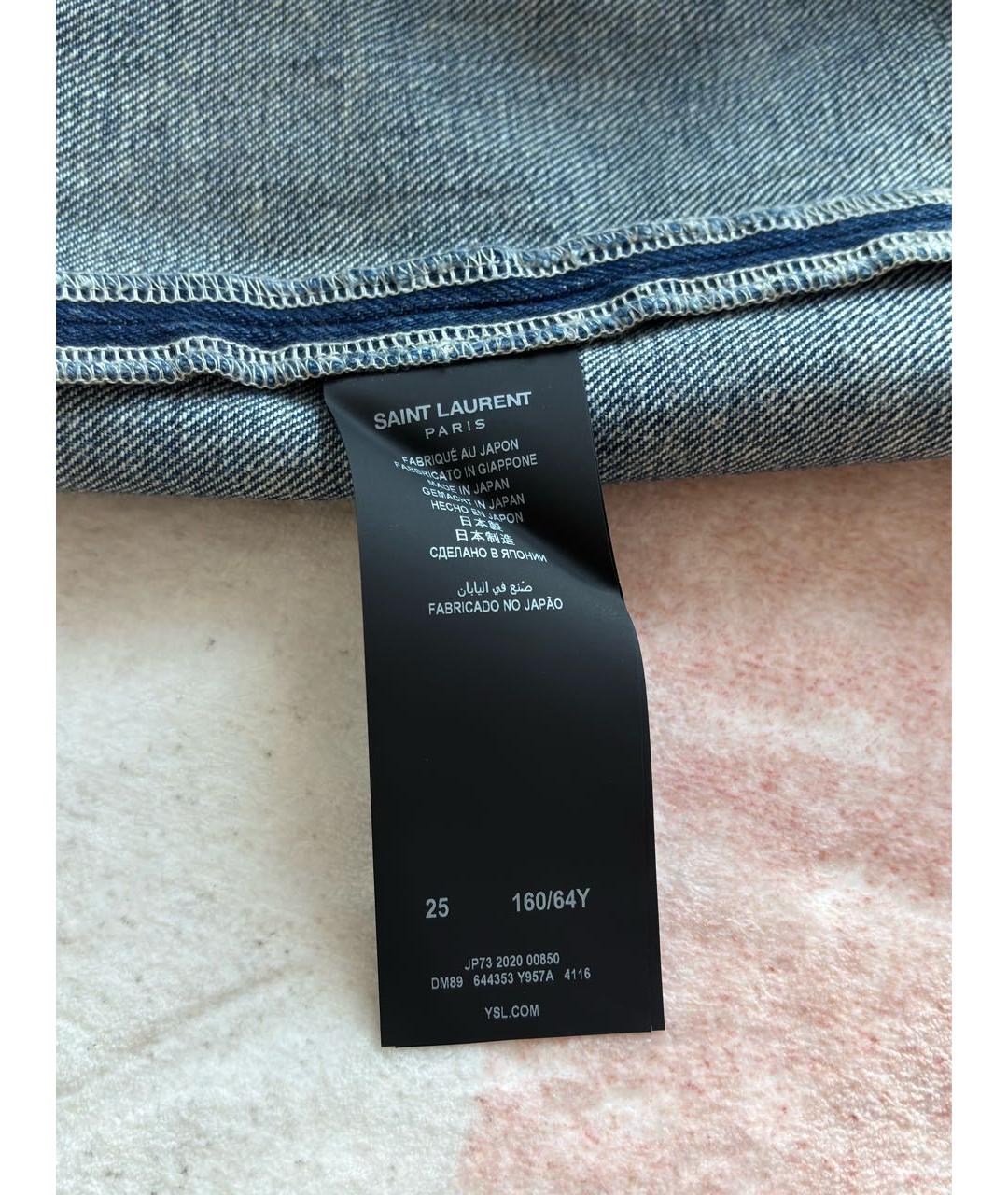 SAINT LAURENT Синие деним шорты, фото 5