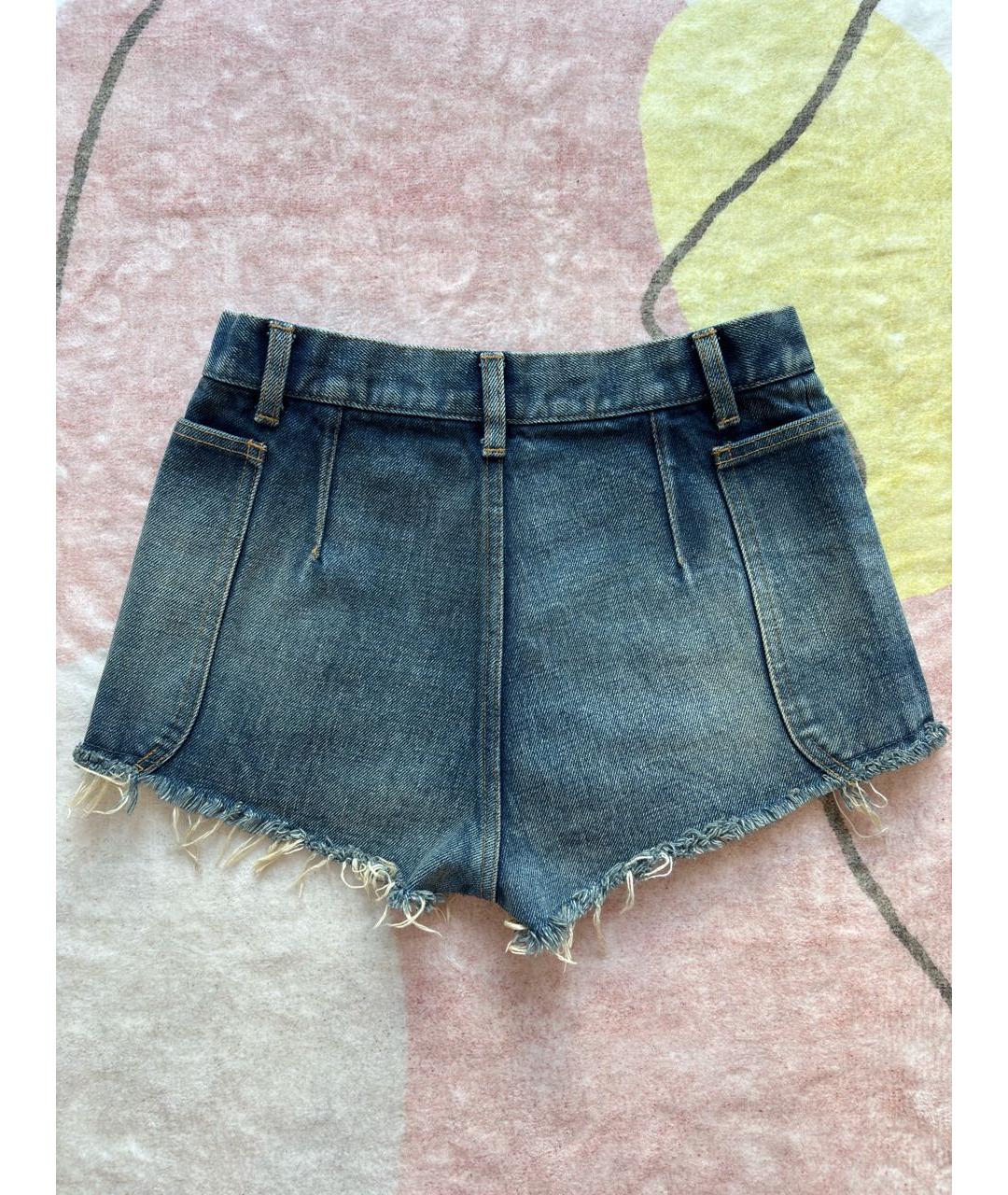 SAINT LAURENT Синие деним шорты, фото 3