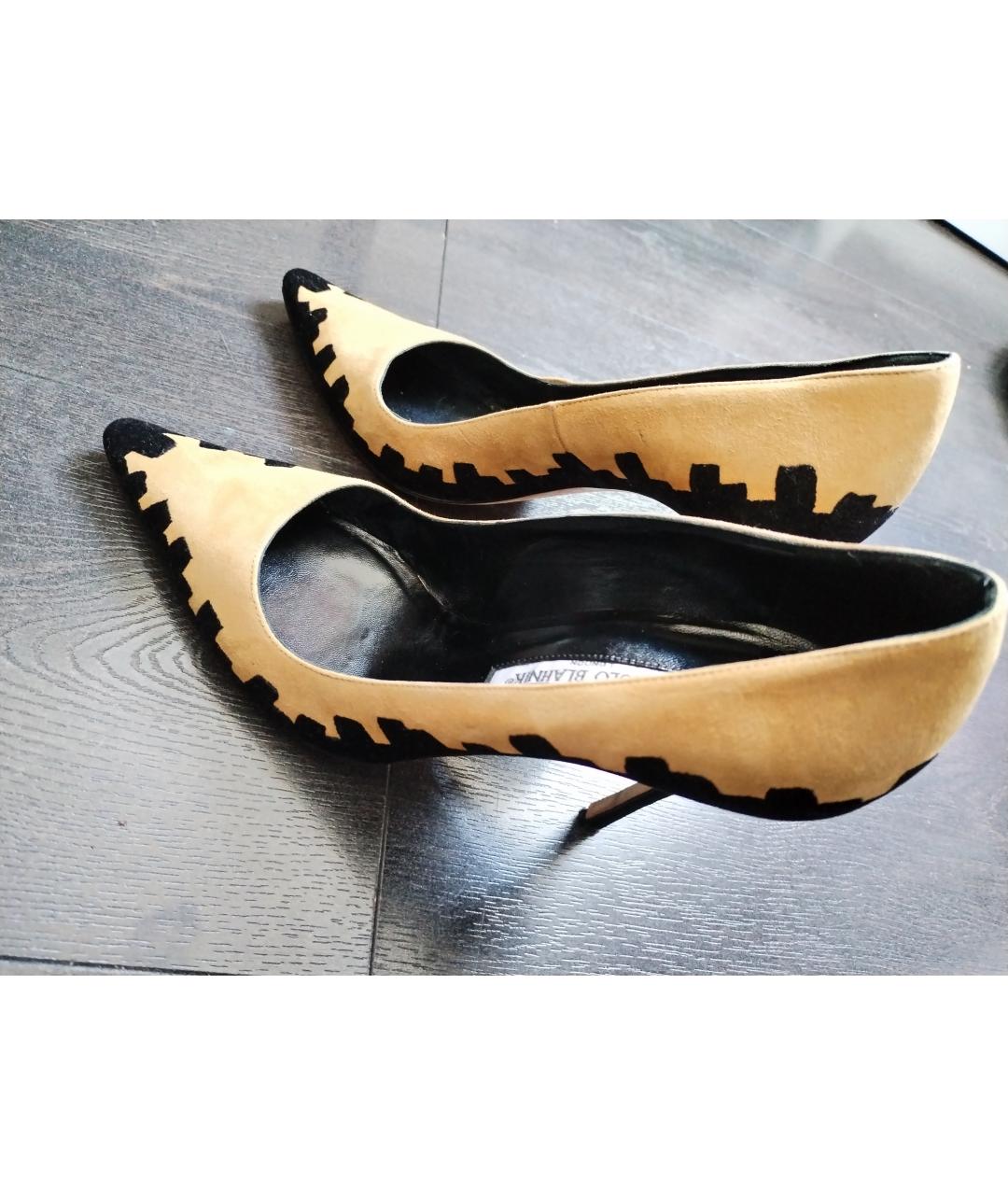 MANOLO BLAHNIK Черные замшевые туфли, фото 8