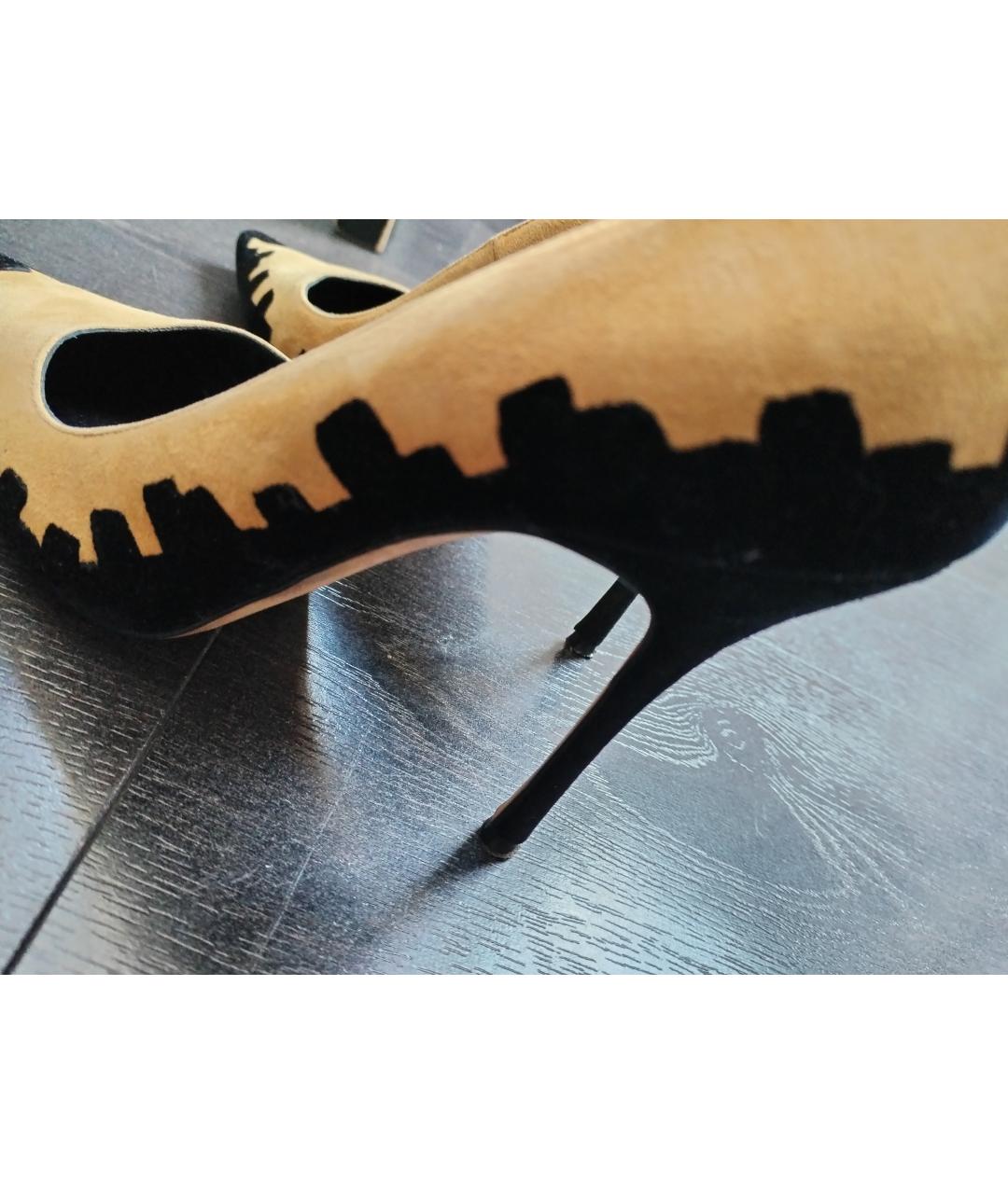 MANOLO BLAHNIK Черные замшевые туфли, фото 4