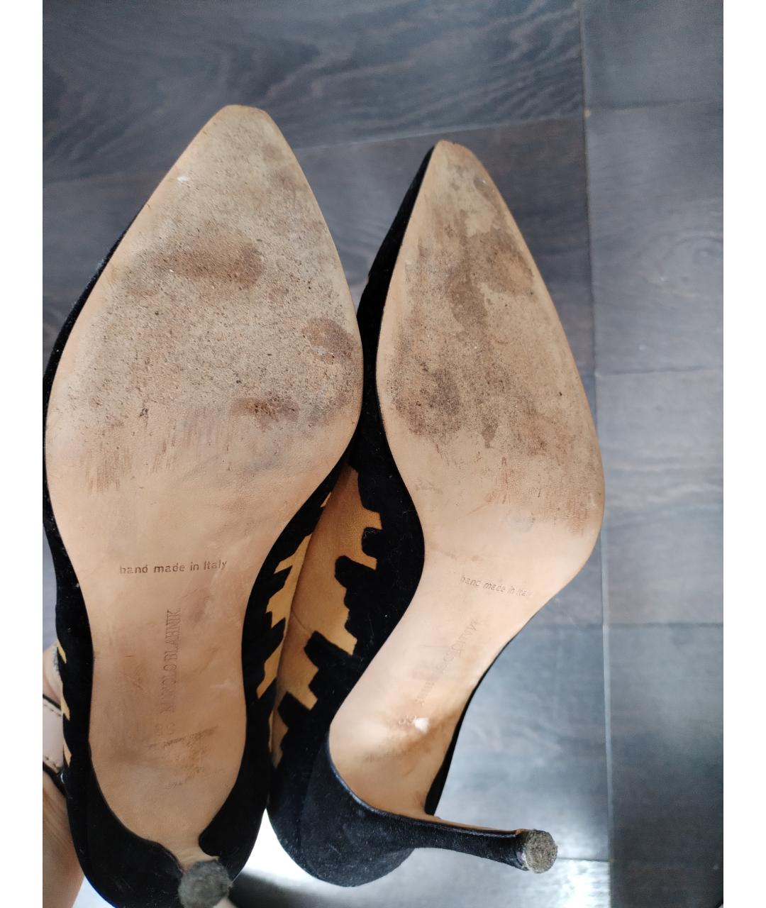MANOLO BLAHNIK Черные замшевые туфли, фото 5