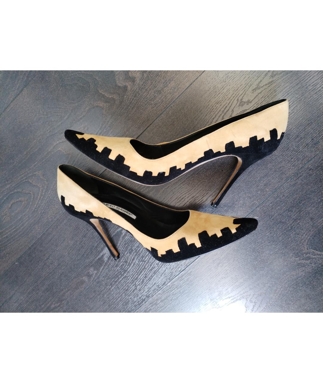 MANOLO BLAHNIK Черные замшевые туфли, фото 6