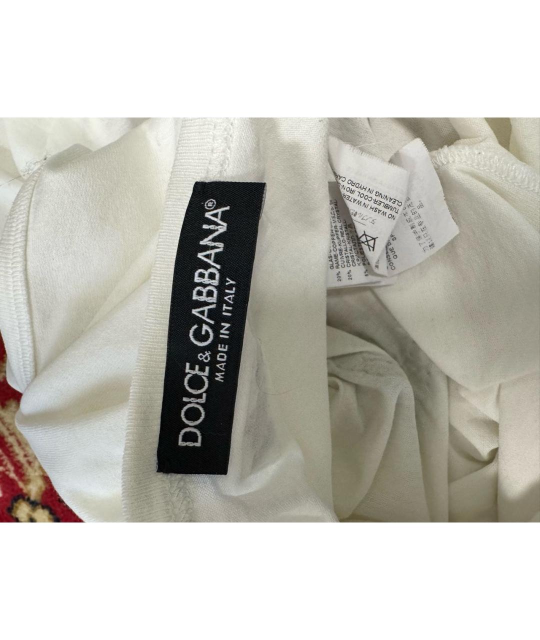 DOLCE&GABBANA Белая хлопковая майка, фото 4