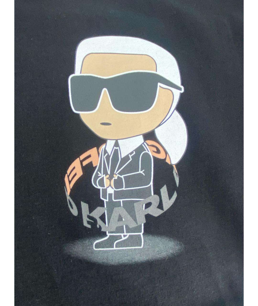 KARL LAGERFELD Черная хлопковая футболка, фото 4