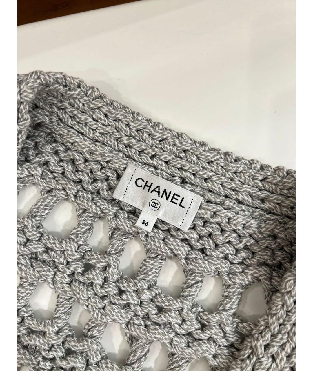 CHANEL Серый хлопковый кардиган, фото 5