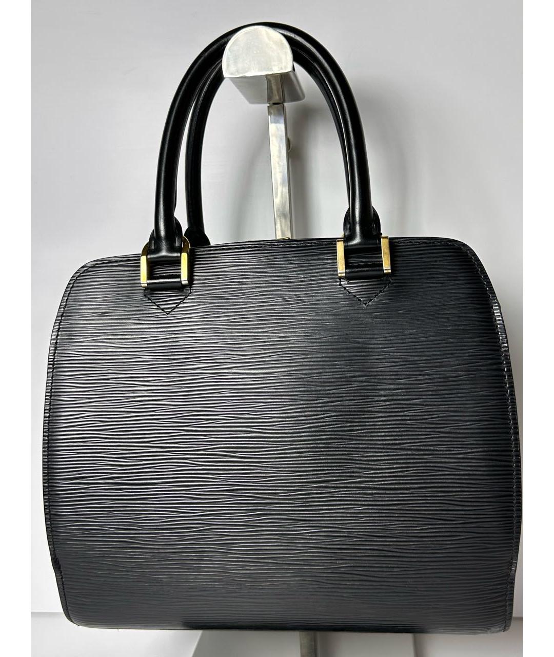 LOUIS VUITTON Черная кожаная сумка с короткими ручками, фото 4