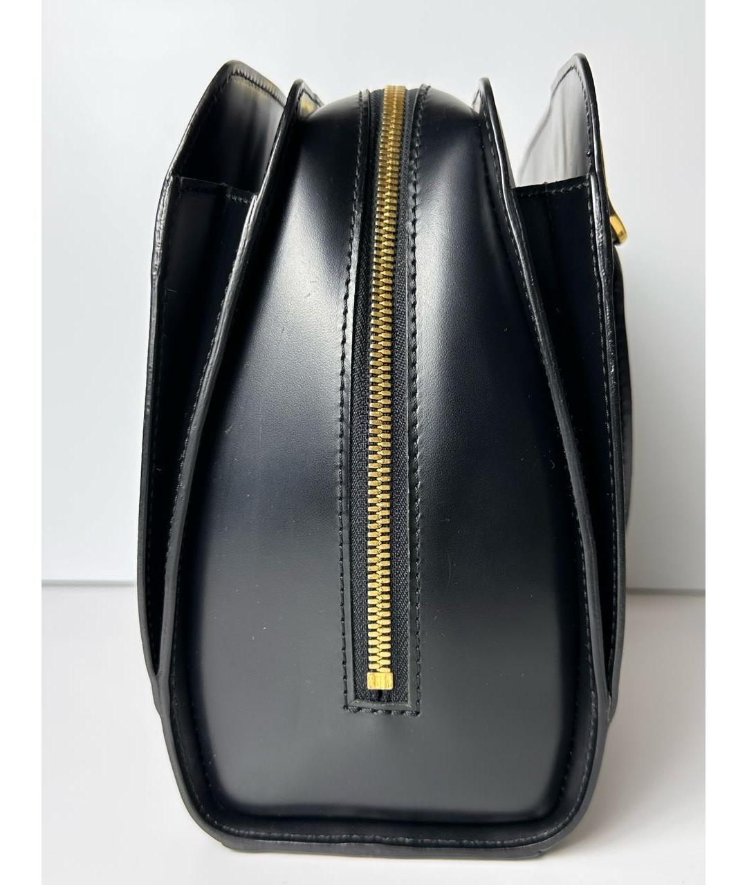 LOUIS VUITTON Черная кожаная сумка с короткими ручками, фото 8
