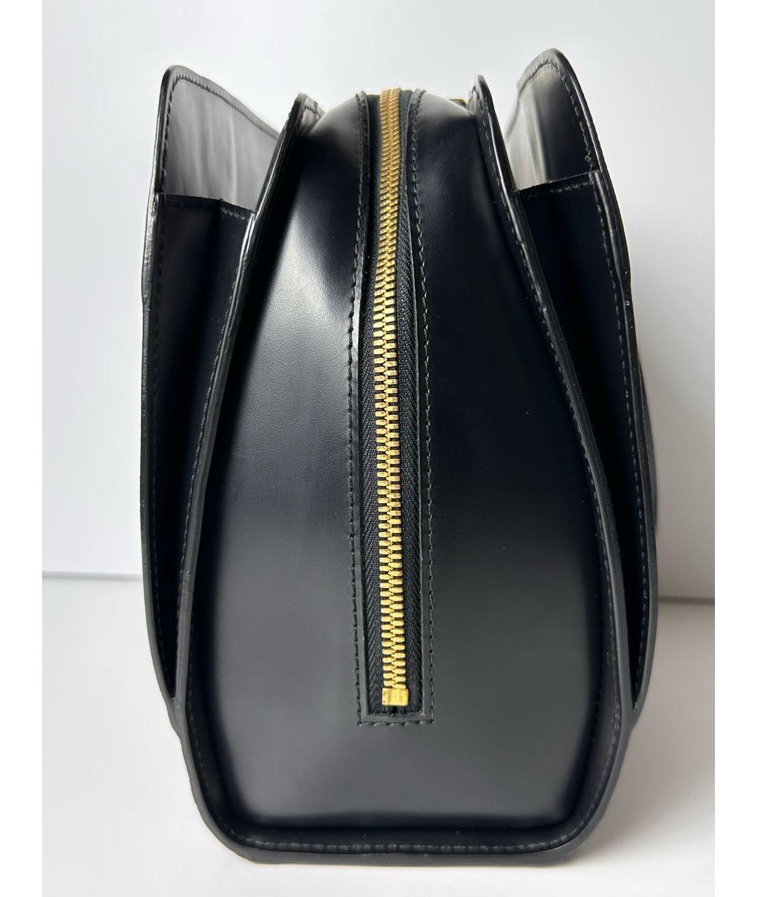 LOUIS VUITTON Черная кожаная сумка с короткими ручками, фото 7