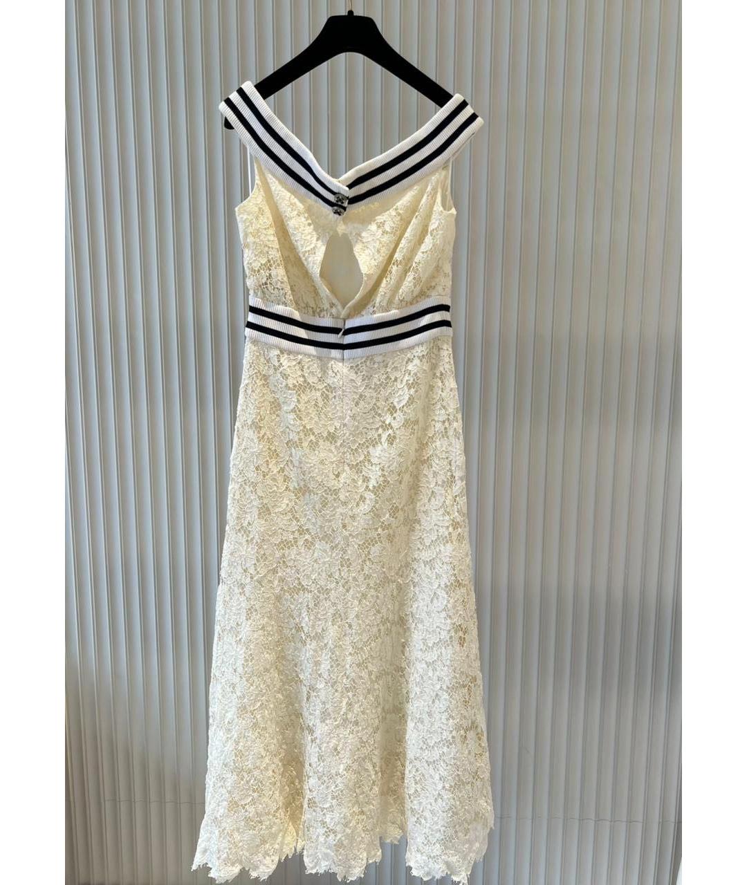 CHANEL Бежевое кружевное коктейльное платье, фото 2