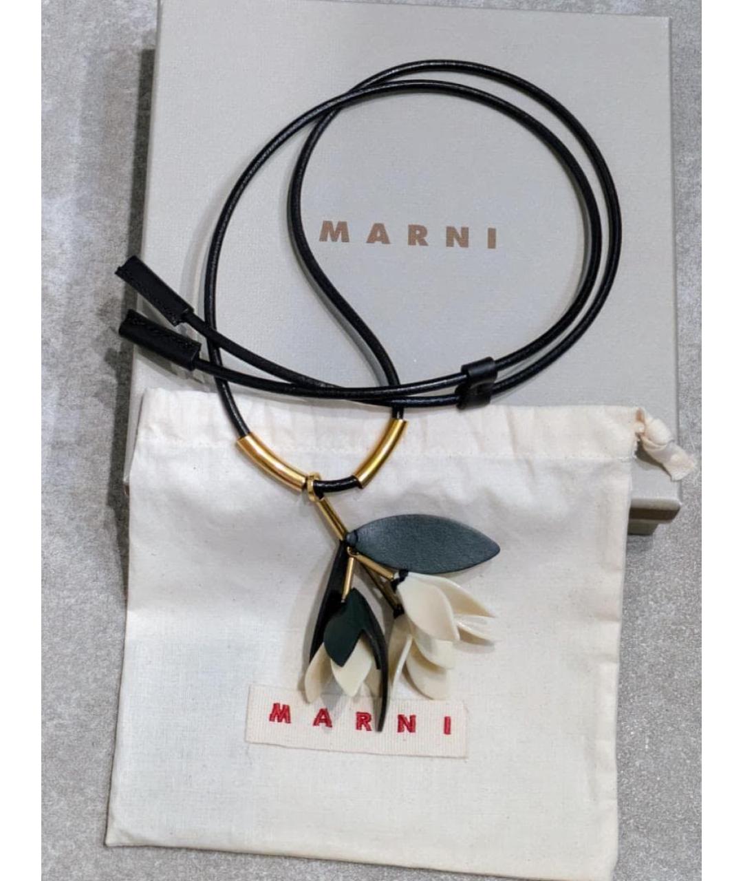 MARNI Черное кожаное колье, фото 3