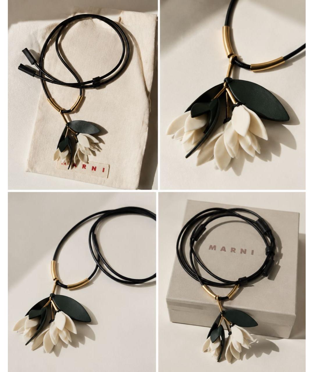 MARNI Черное кожаное колье, фото 2