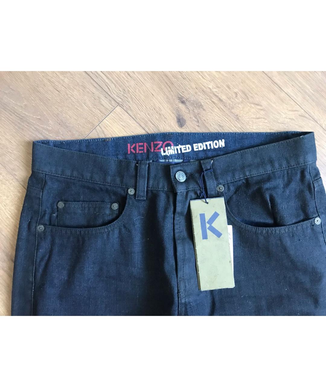 KENZO Темно-синие хлопковые прямые джинсы, фото 2