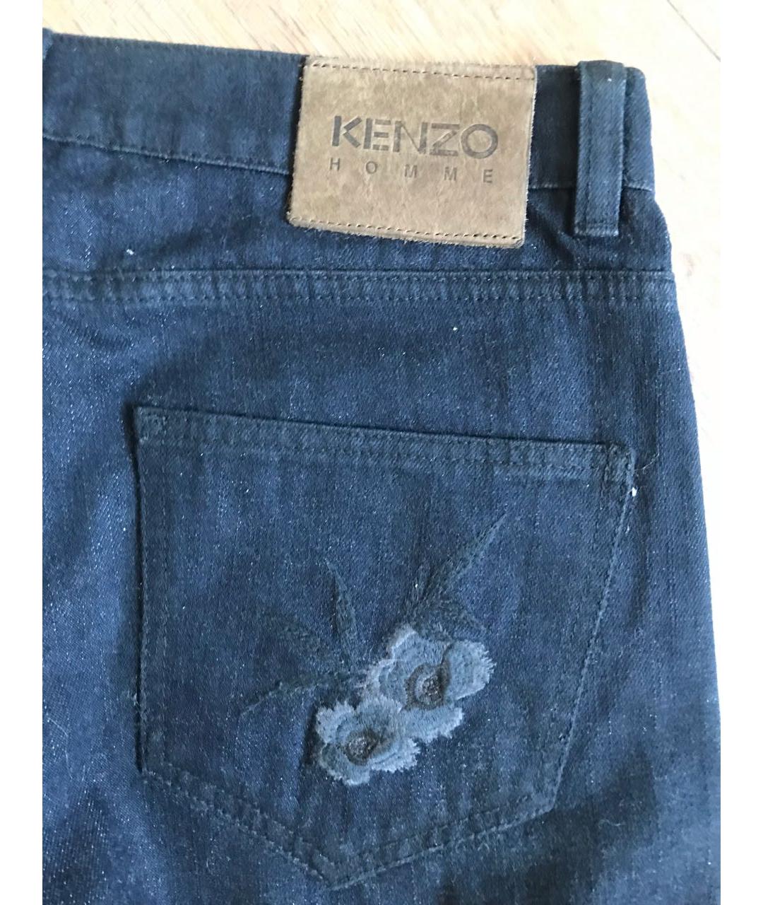 KENZO Темно-синие хлопковые прямые джинсы, фото 6