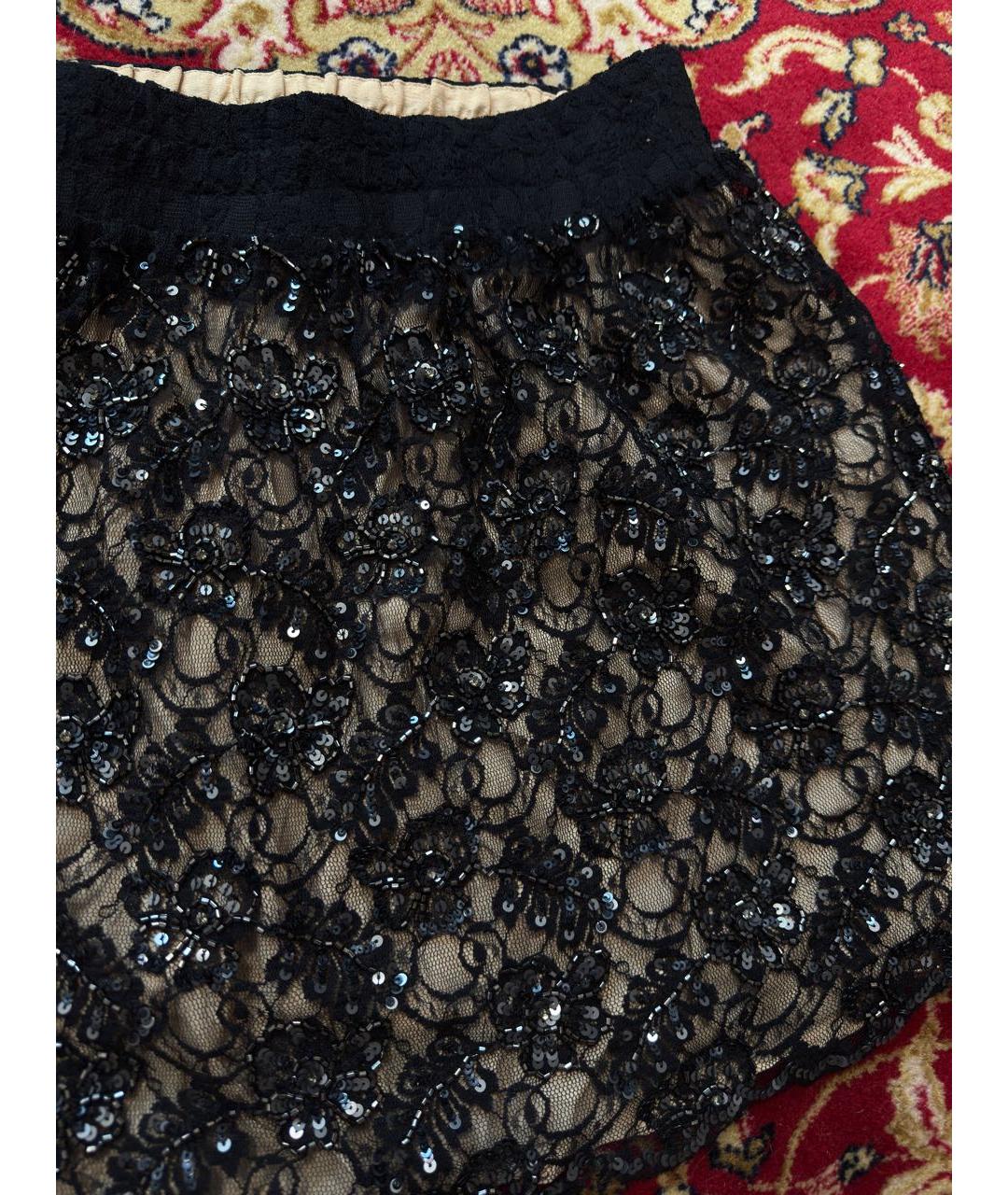 RED VALENTINO Черная полиэстеровая юбка мини, фото 2