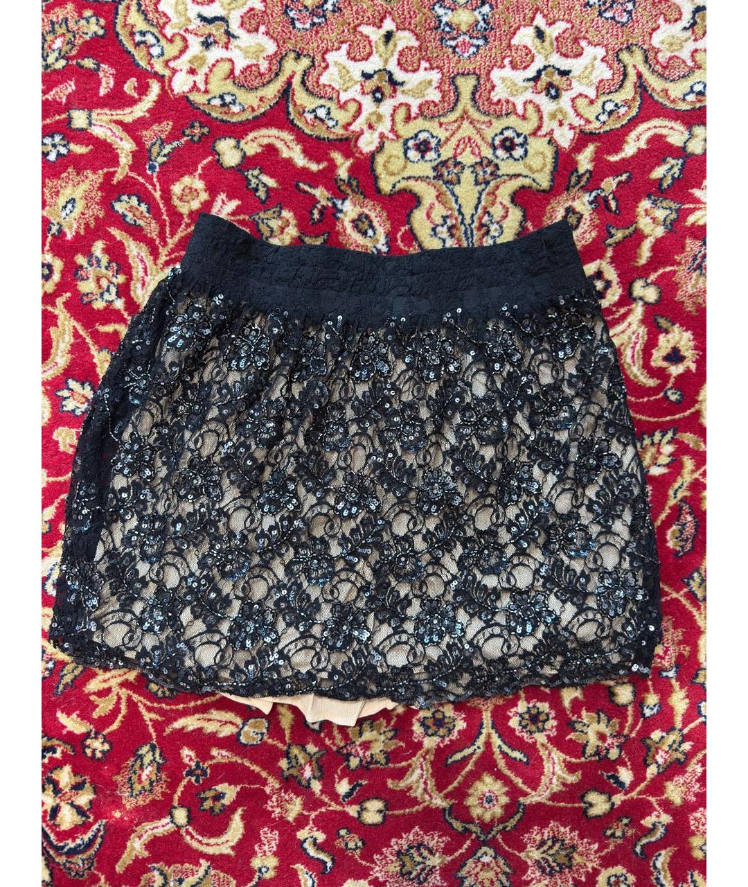 RED VALENTINO Черная полиэстеровая юбка мини, фото 4