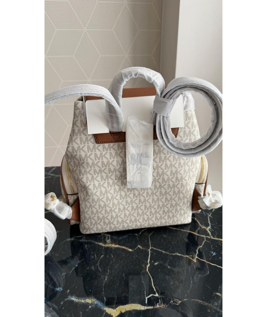 MICHAEL KORS Бежевый рюкзак из канвы, фото 5