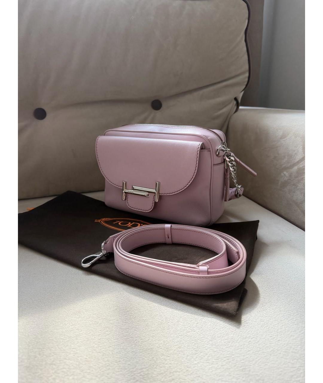 TOD'S Розовая кожаная сумка через плечо, фото 2