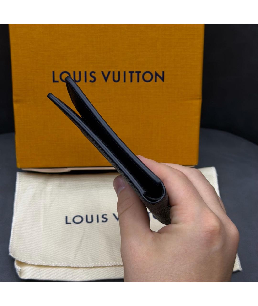 LOUIS VUITTON Антрацитовый кошелек, фото 4