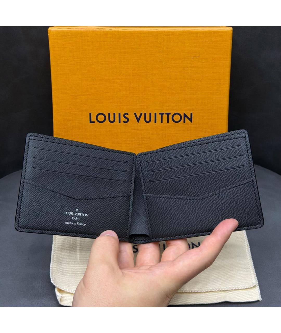 LOUIS VUITTON Антрацитовый кошелек, фото 3