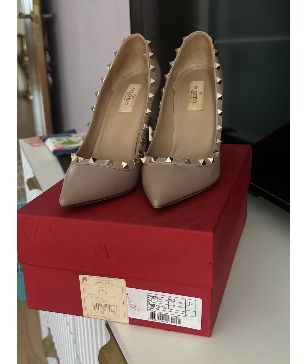 VALENTINO Розовые кожаные туфли, фото 2