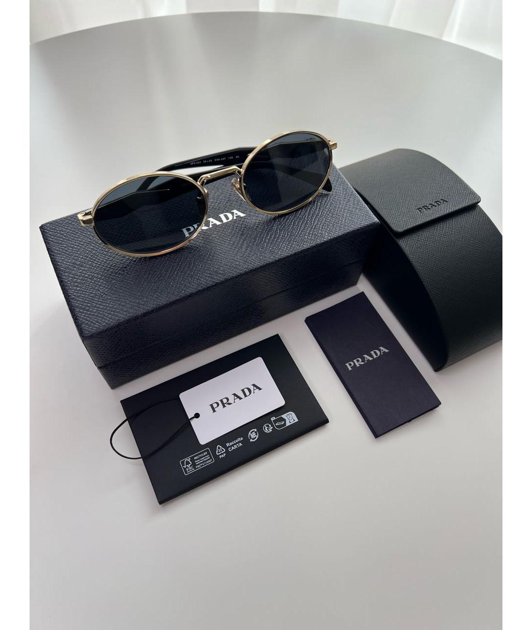 PRADA Темно-синие металлические солнцезащитные очки, фото 3
