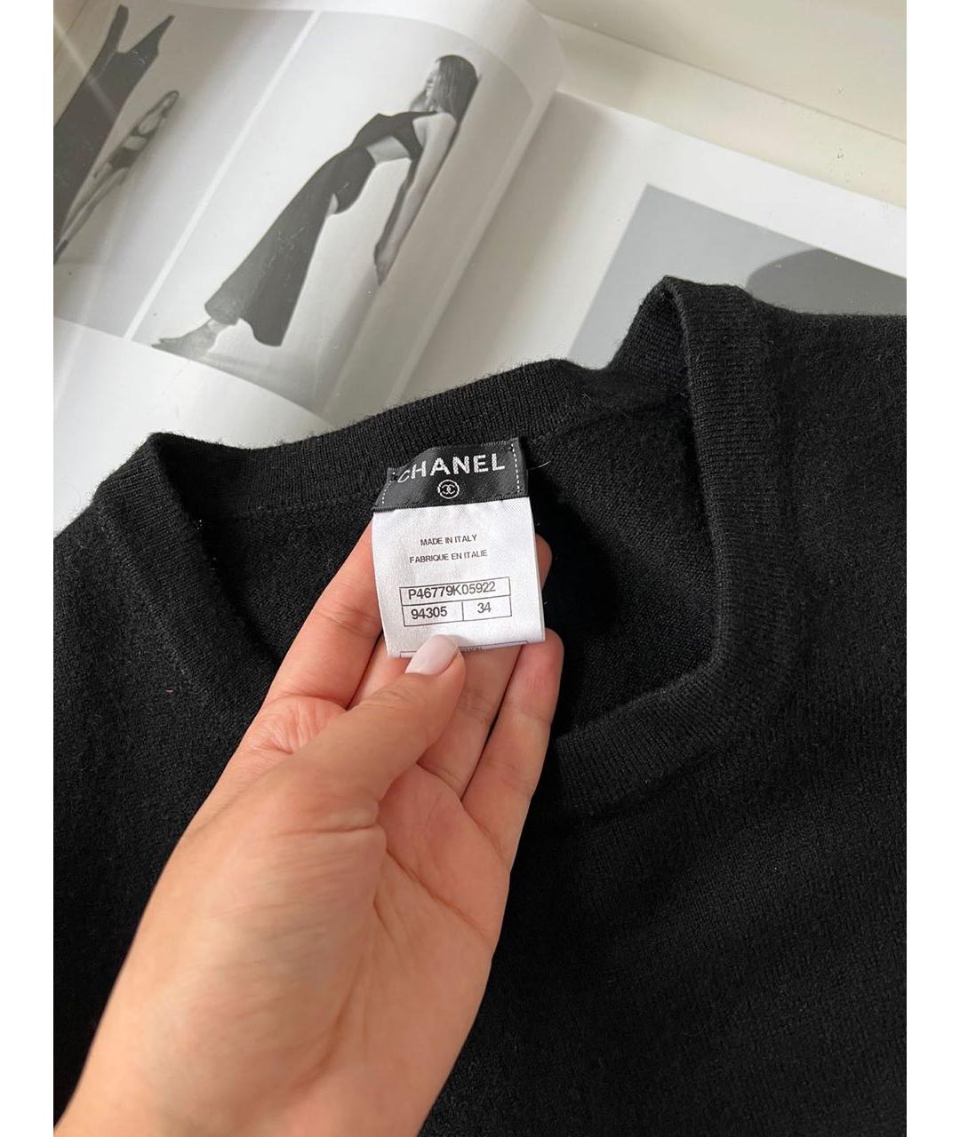 CHANEL Черное кашемировое повседневное платье, фото 3