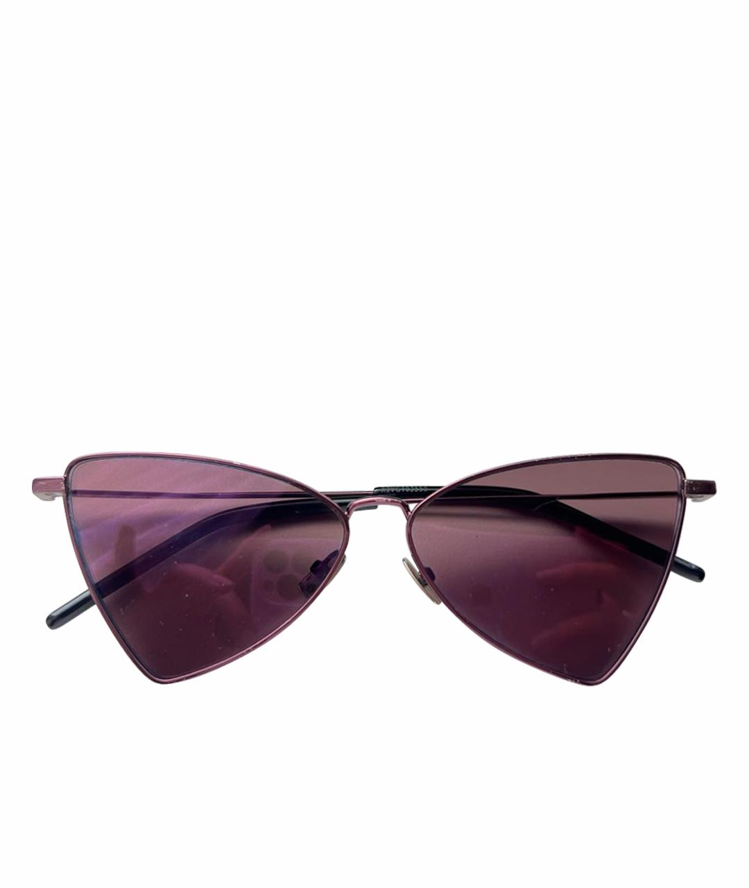 SAINT LAURENT Фиолетовые металлические солнцезащитные очки, фото 1