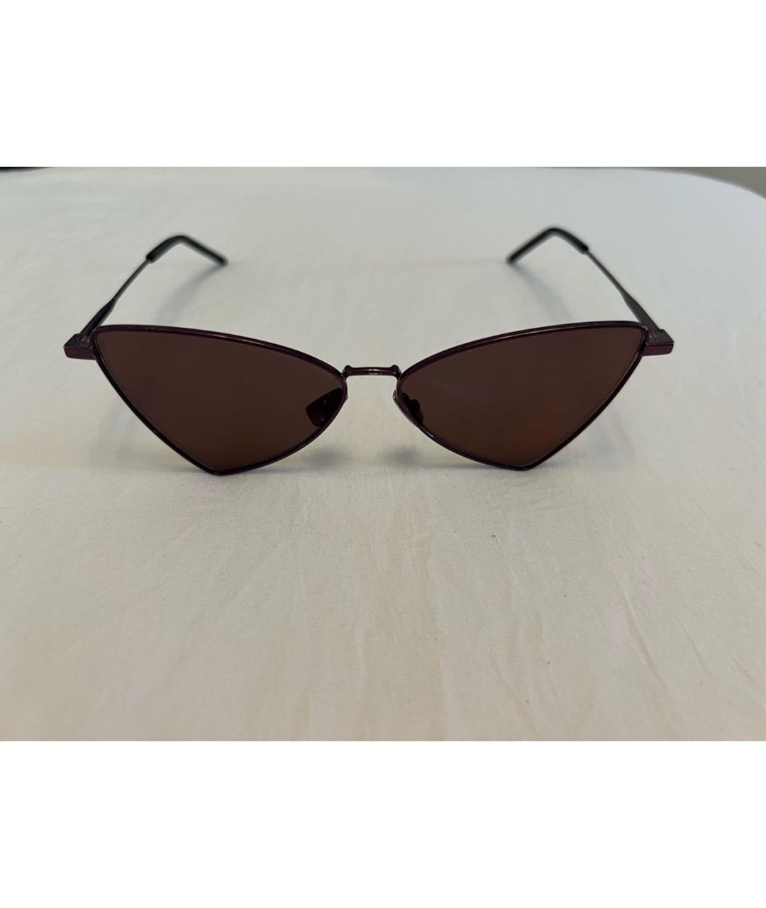 SAINT LAURENT Фиолетовые металлические солнцезащитные очки, фото 5