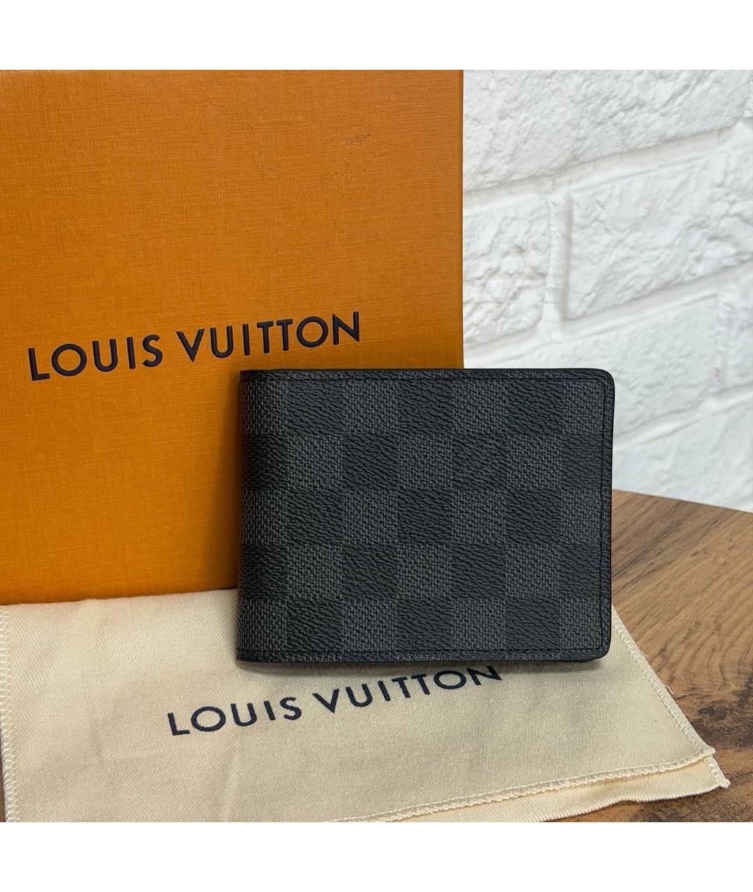 LOUIS VUITTON Антрацитовый кошелек, фото 4