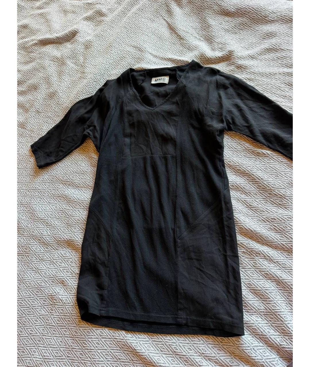 MM6 MAISON MARGIELA Черное вискозное повседневное платье, фото 7