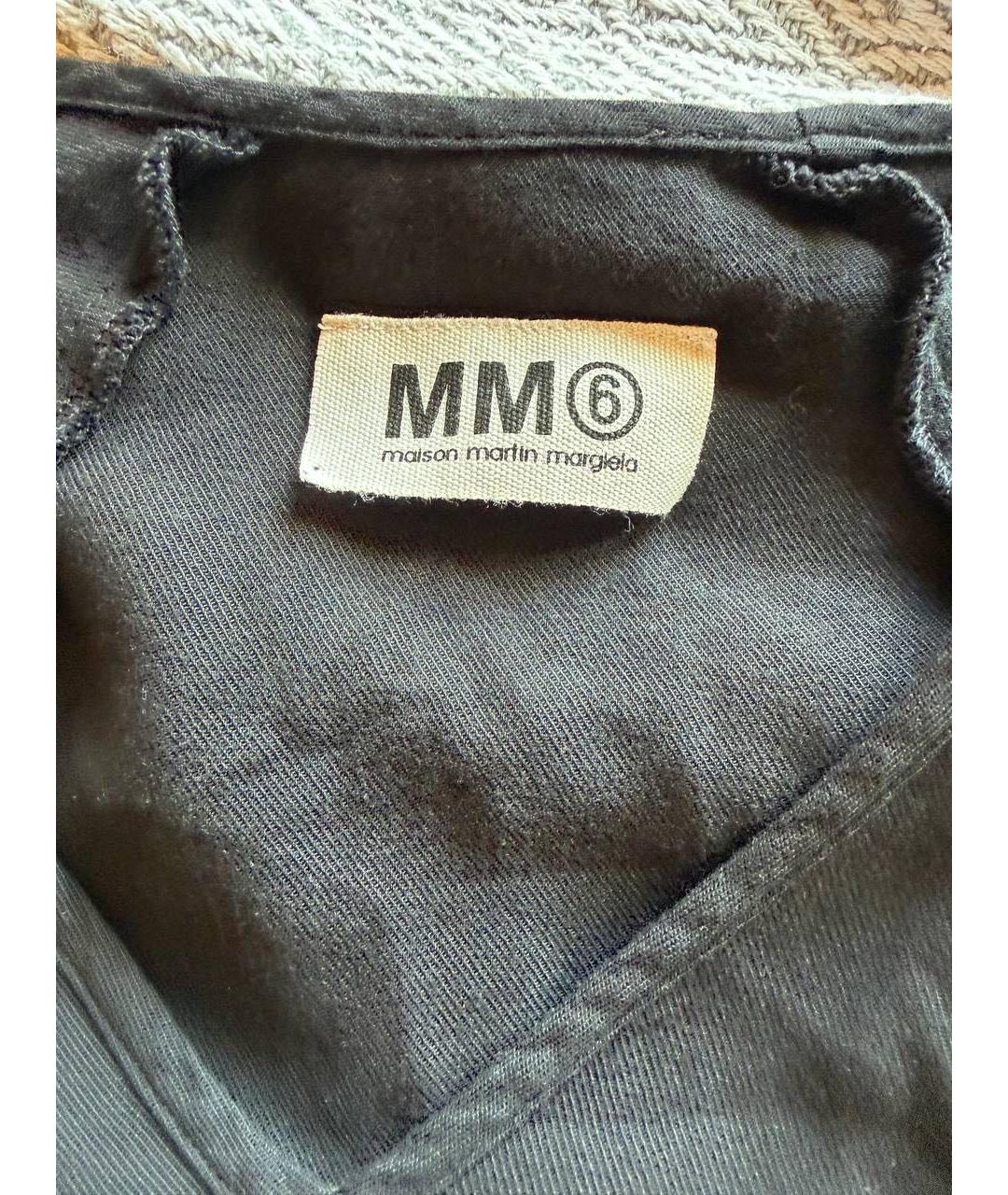 MM6 MAISON MARGIELA Черное вискозное повседневное платье, фото 3