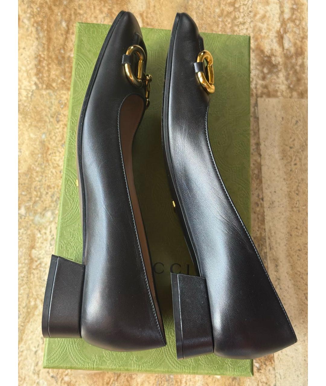 GUCCI Черные кожаные туфли, фото 3