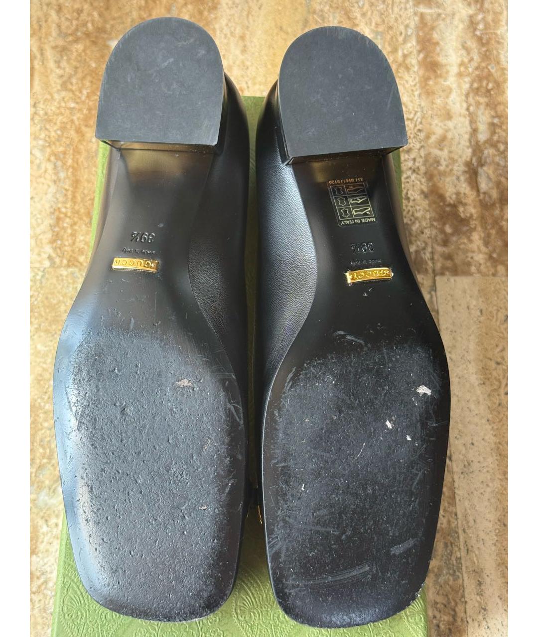 GUCCI Черные кожаные туфли, фото 5
