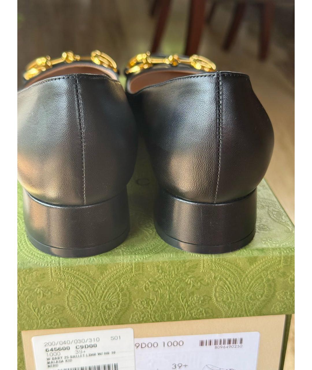 GUCCI Черные кожаные туфли, фото 4