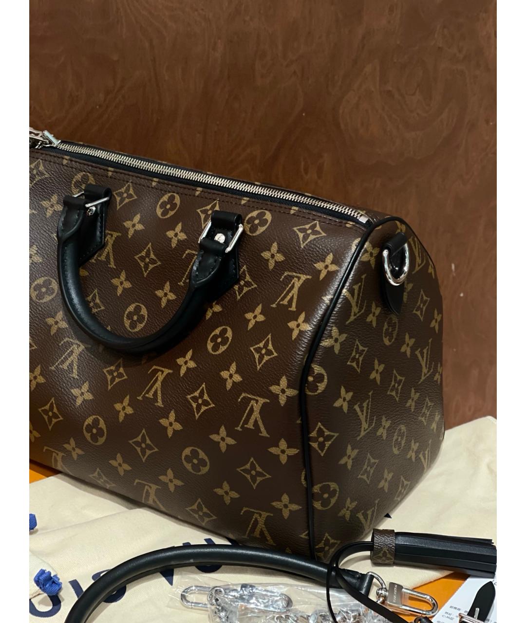 LOUIS VUITTON Коричневая сумка тоут из искусственной кожи, фото 3